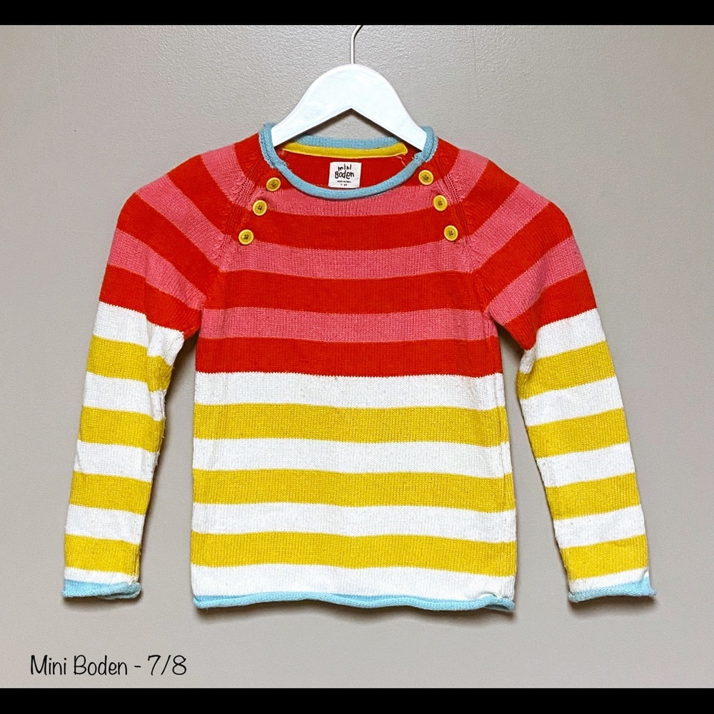 Mini Boden Striped Sweater - 7/8